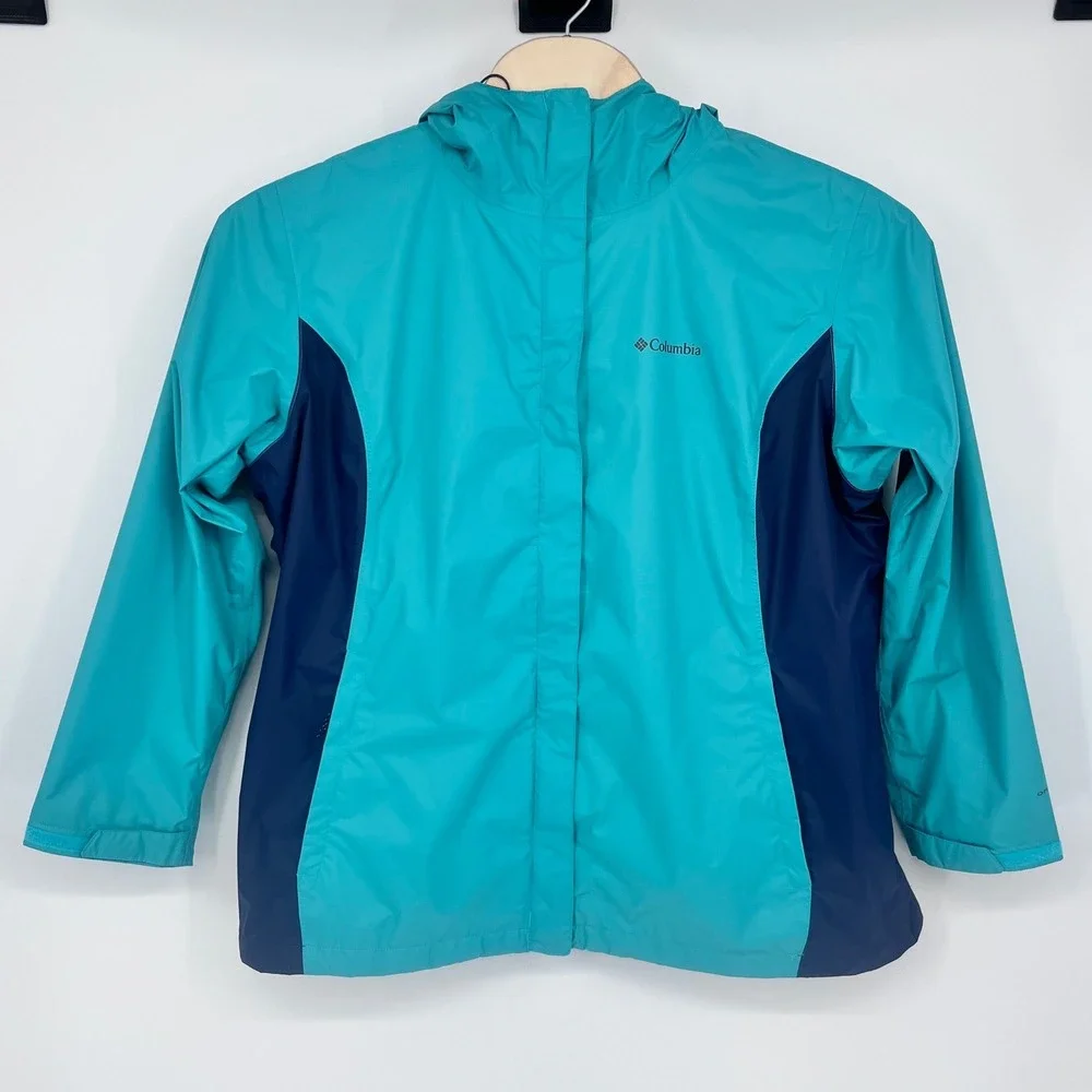 Columbia Womens Jacket‎ 2X Arcadia II Teal Navy Omni Tech Waterproof Breathable
